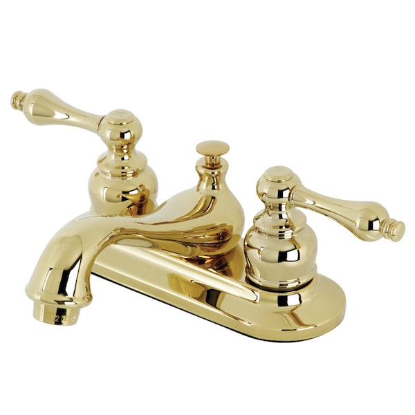 KB602ALB 4" Centerset Bathroom Faucet, Polished Brass